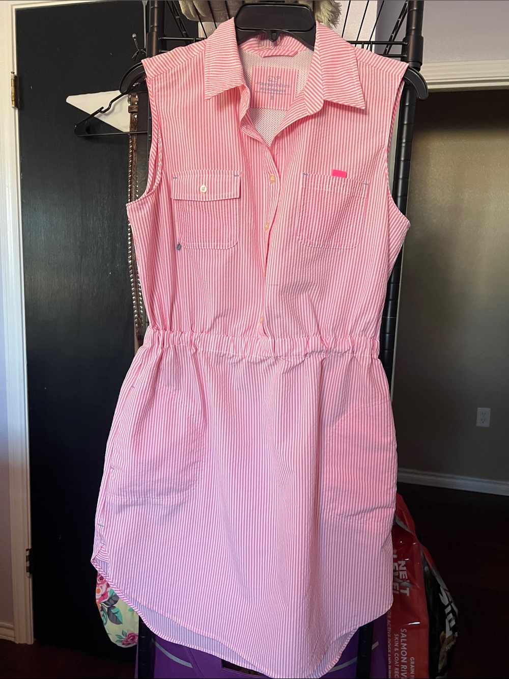 Sleeveless Vineyard VinesStriped Casual Dress